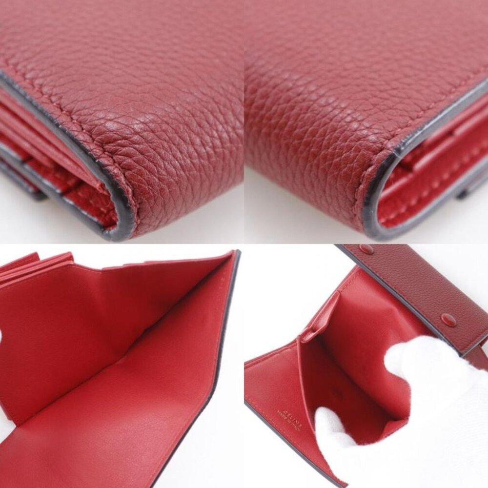 Celine Small Folded Multi Function Leather Red Tr… - image 8